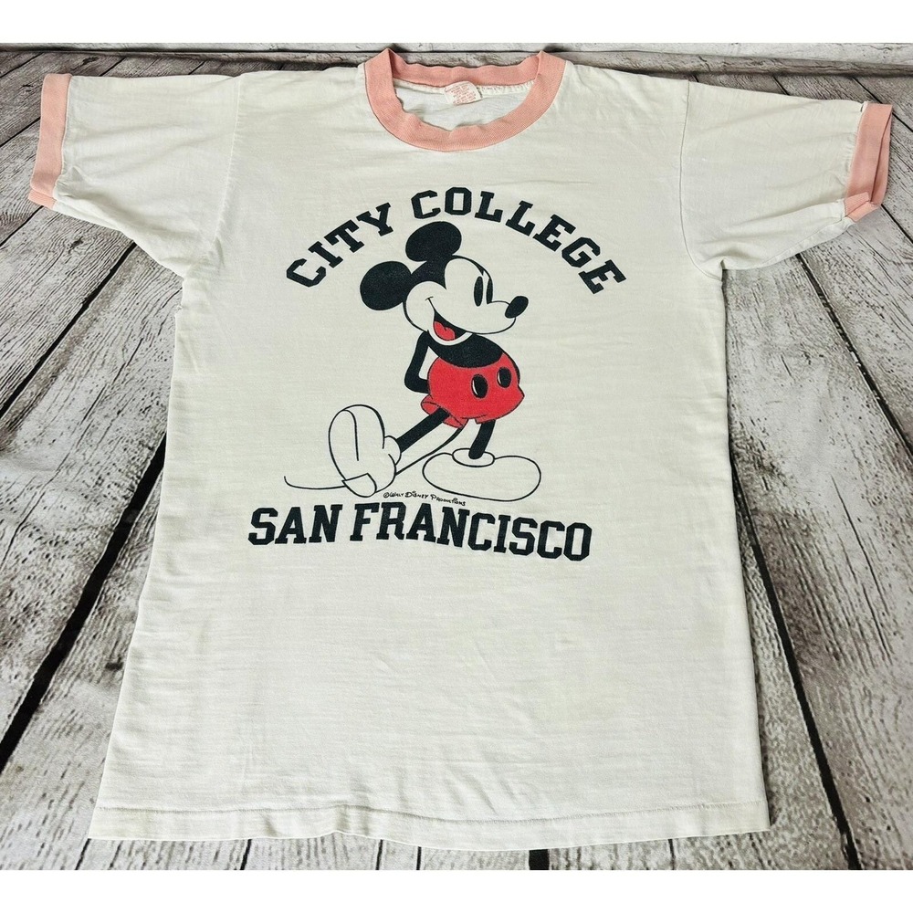 Disney Mickey City College San Francisco Small Collegiate Pacific AS IS RARE